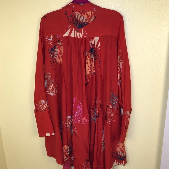 Free people field of butterflies Hi low tunic top size M - Picture 8 of 10